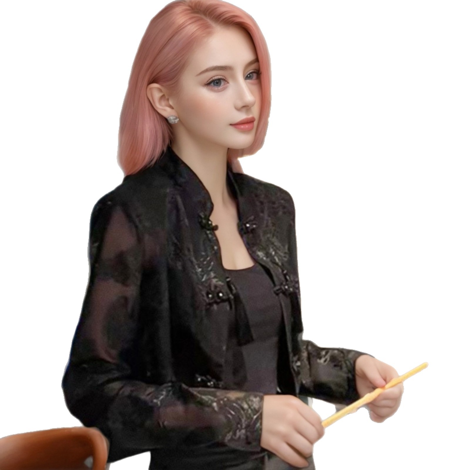 Picture of Cross-border 2024 New Sunscreen Shirt New Chinese Style National Style Women's Summer Casual All-match Slim-fit Top for Foreign Trade
