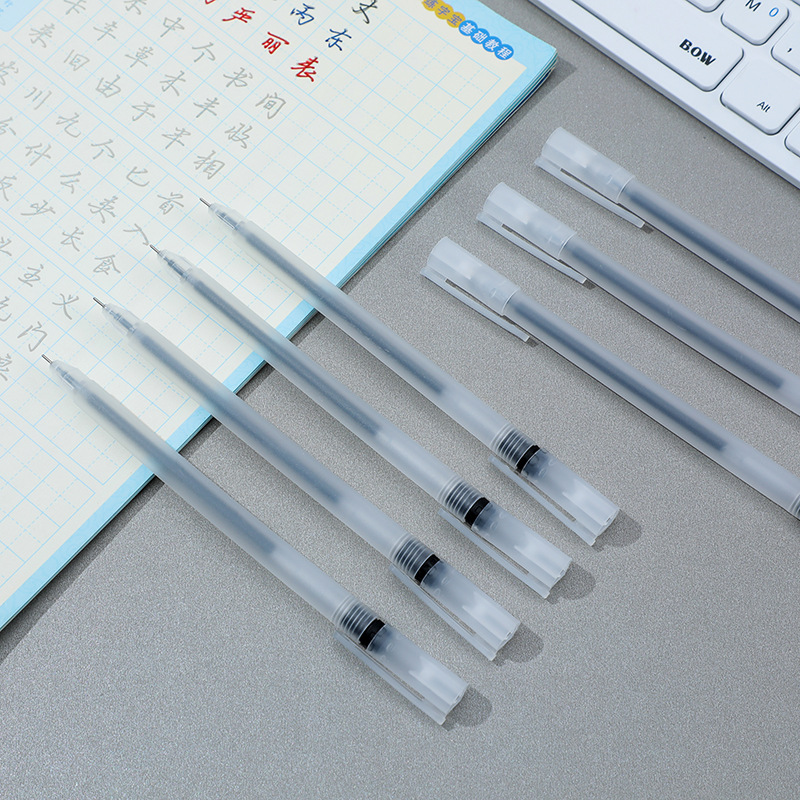 Picture of Small White Pen Gel Pen Sign Pen Transparent Frosted Student Simple Stationery Creative suit Plastic Wholesale Pen