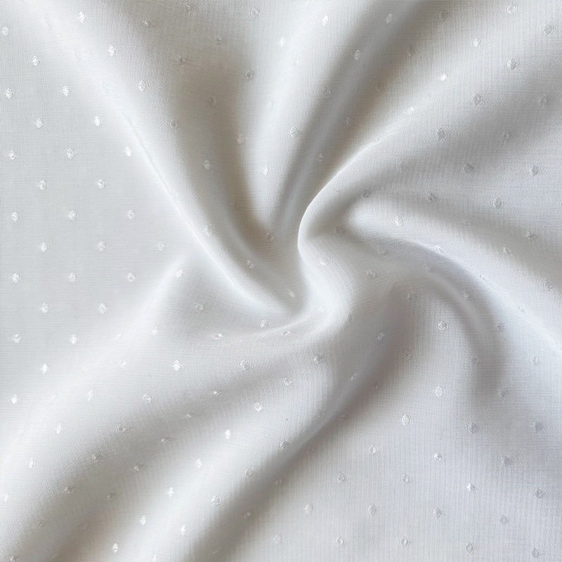 Picture of Polka Dot Jacquard Fabric Twisted White Soft Jacquard Fabric Lolita Princess Dress Fabric Colorful Chiffon Jacquard Fabric