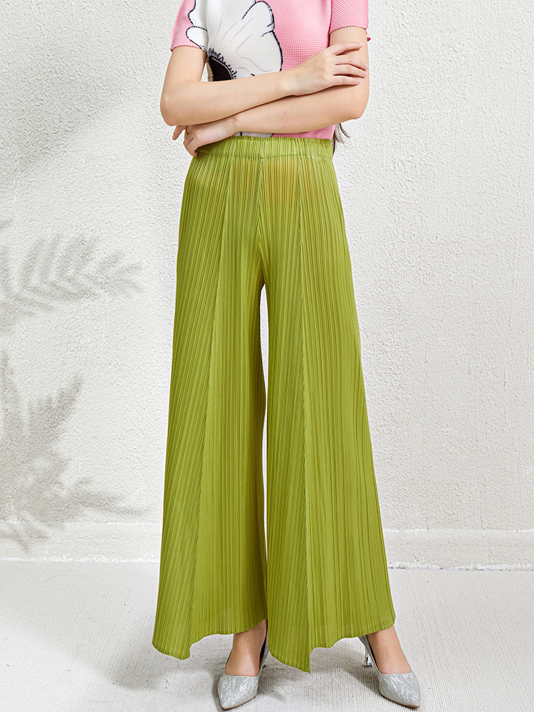 Miyake-style flared pants 2025 new spring and autumn high waist drape casual women's slim versatile loose plus size pants