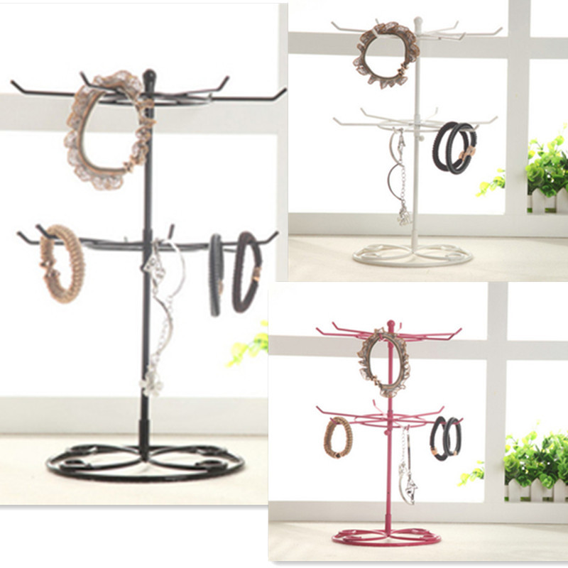 Guiwa Creative Iron 360-degree Rotating Detachable Two-layer Rack Jewelry Rack Jewelry Rack Mini Display Shelf