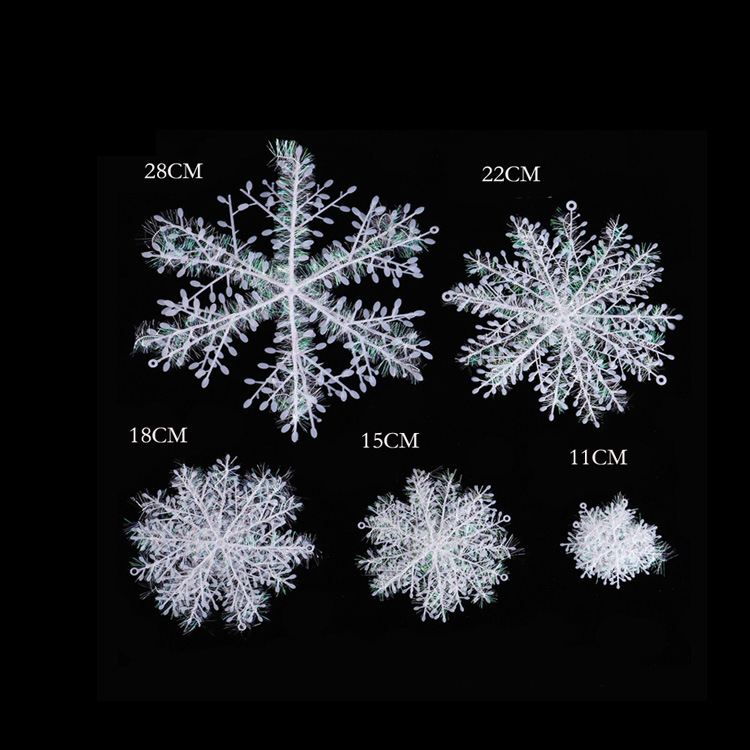 Christmas tree decorations snowflake Christmas plastic snowflake 11cm -28cm multi-specification selection for cross-border
