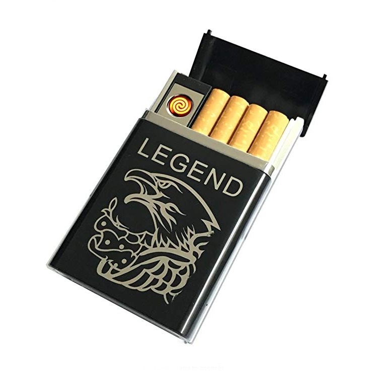 Cross-Border charging cigarette case lighter integrated 8 automatic cigarette case Men's USB charging cigarette lighter lighter wholesale