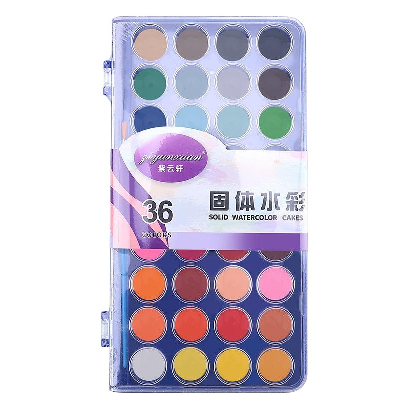 48 color solid watercolor gouache pigment plastic box suit beginner powder cake art solid watercolor factory wholesale