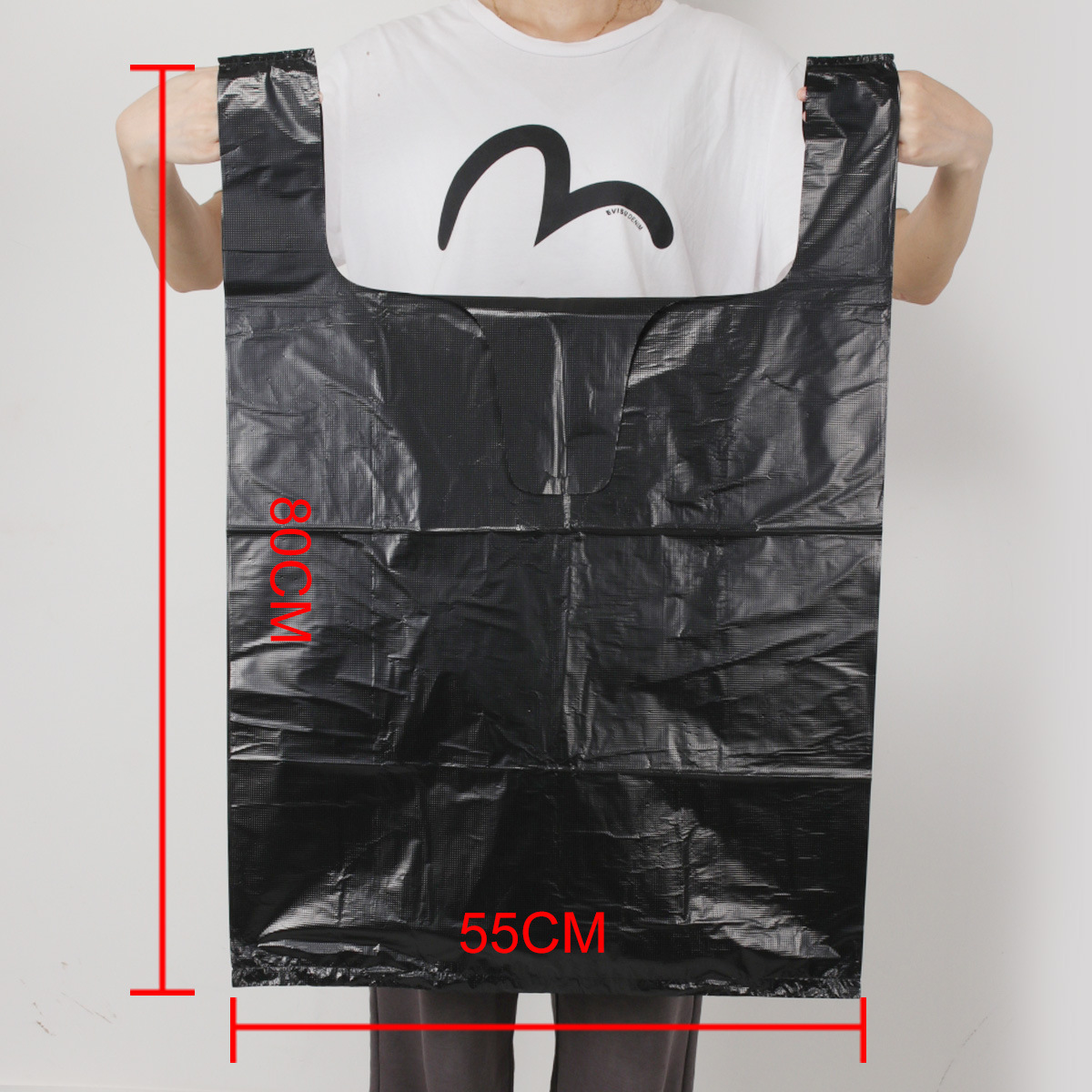 Thickened large black 55x 80 plastic bag vest bag moving clothing packing bag property Hotel garbage bag