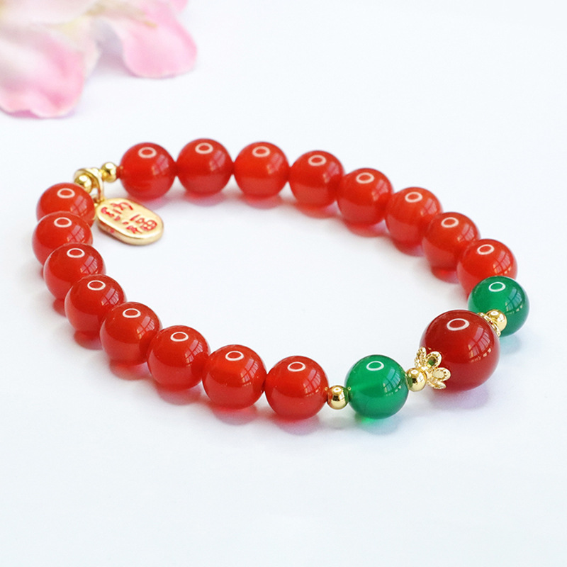 Yanyu natural red agate bracelet green chalcedony lucky bracelet female jewelry factory wholesale delivery MN2123009