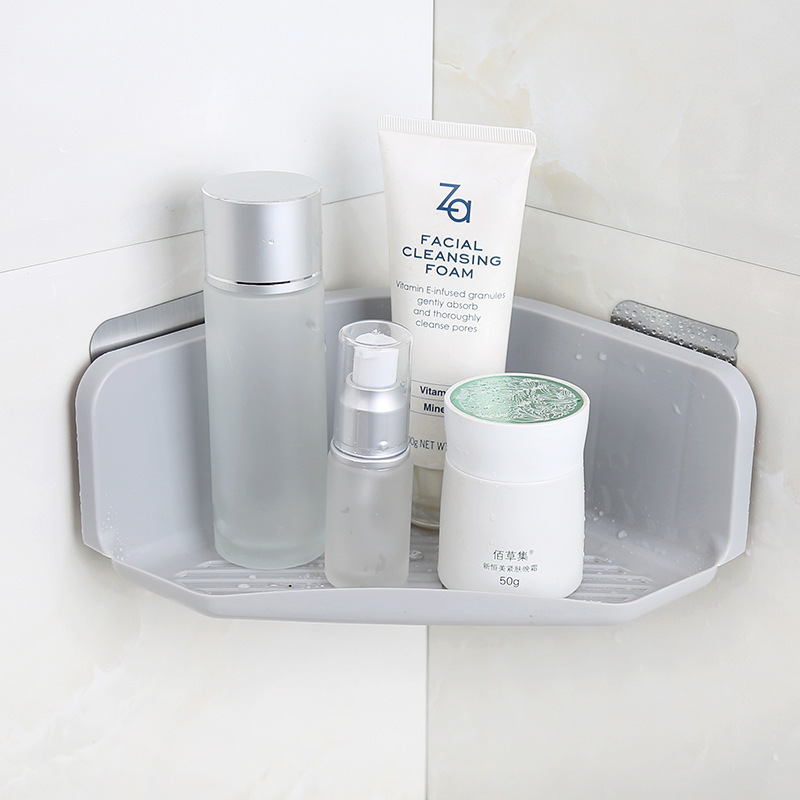 Picture of Bathroom Storage Rack Toilet Triangle Wall Hanging Toilet Toilet Plastic Hole-free Bathroom Wash Table Storage