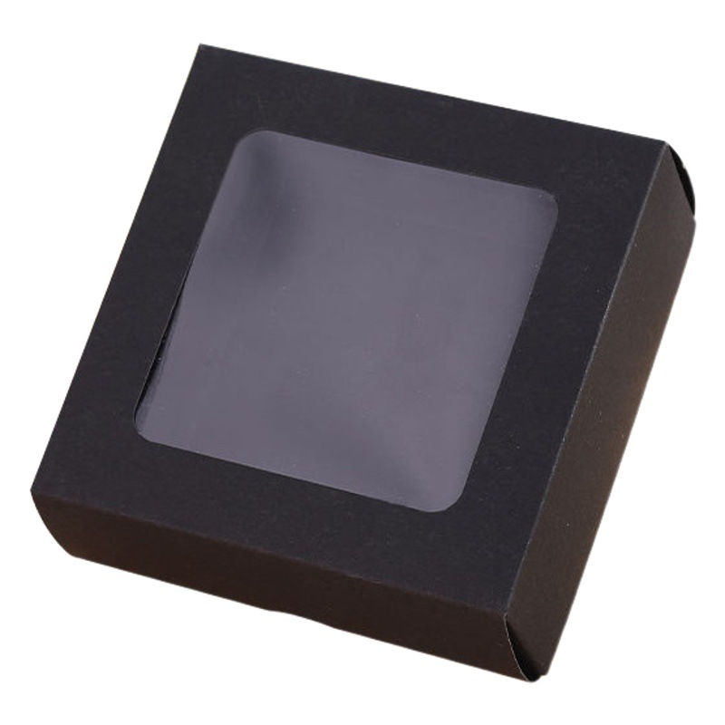 Heaven and Earth Cover Kraft Paper Window Small Gift Box Soap Jewelry Square Packaging Box Souvenir Paper Box Wholesale Custom Gift Box