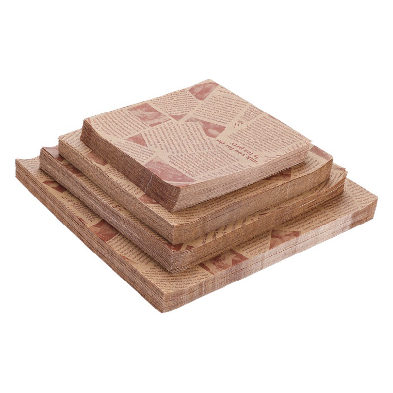 Oil-proof paper pad paper fried English newspaper silicone oil-absorbing paper french fries hamburger bread paper baking tray oil paper