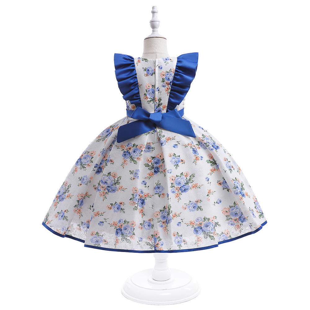 Picture of European and American Amazon Children's dress Floral Princess dress Wedding Flower Girl dress Children's Photography dress kids