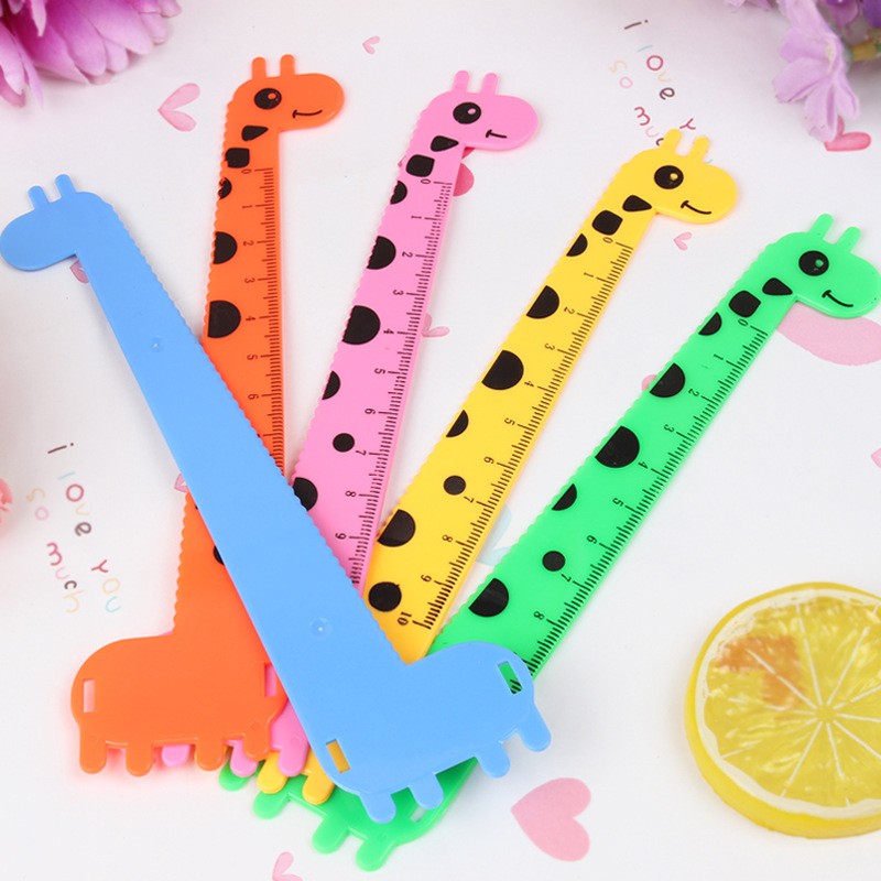 Picture of Cartoon giraffe 15cm ruler student school supplies South Korea creative stationery children's plastic ruler wholesale