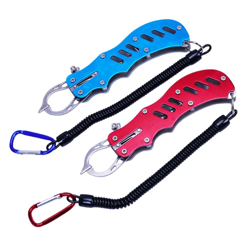 Aluminum alloy fish control device Luya pliers fish nose pliers Luya fishing pliers fish control pliers box with elastic rope fish clip