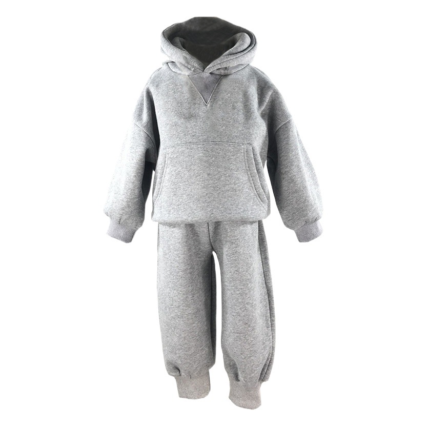 Children's Winter Clothes New Casual suit Korean Style Simple Casual Men's and Women's Baby Western Style Fleece Sweat Sports suit