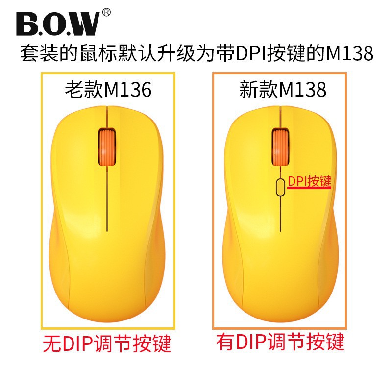 Picture of BOW external wireless keyboard and mouse suit laptop desktop computer general office home mute USB cross-border exclusive
