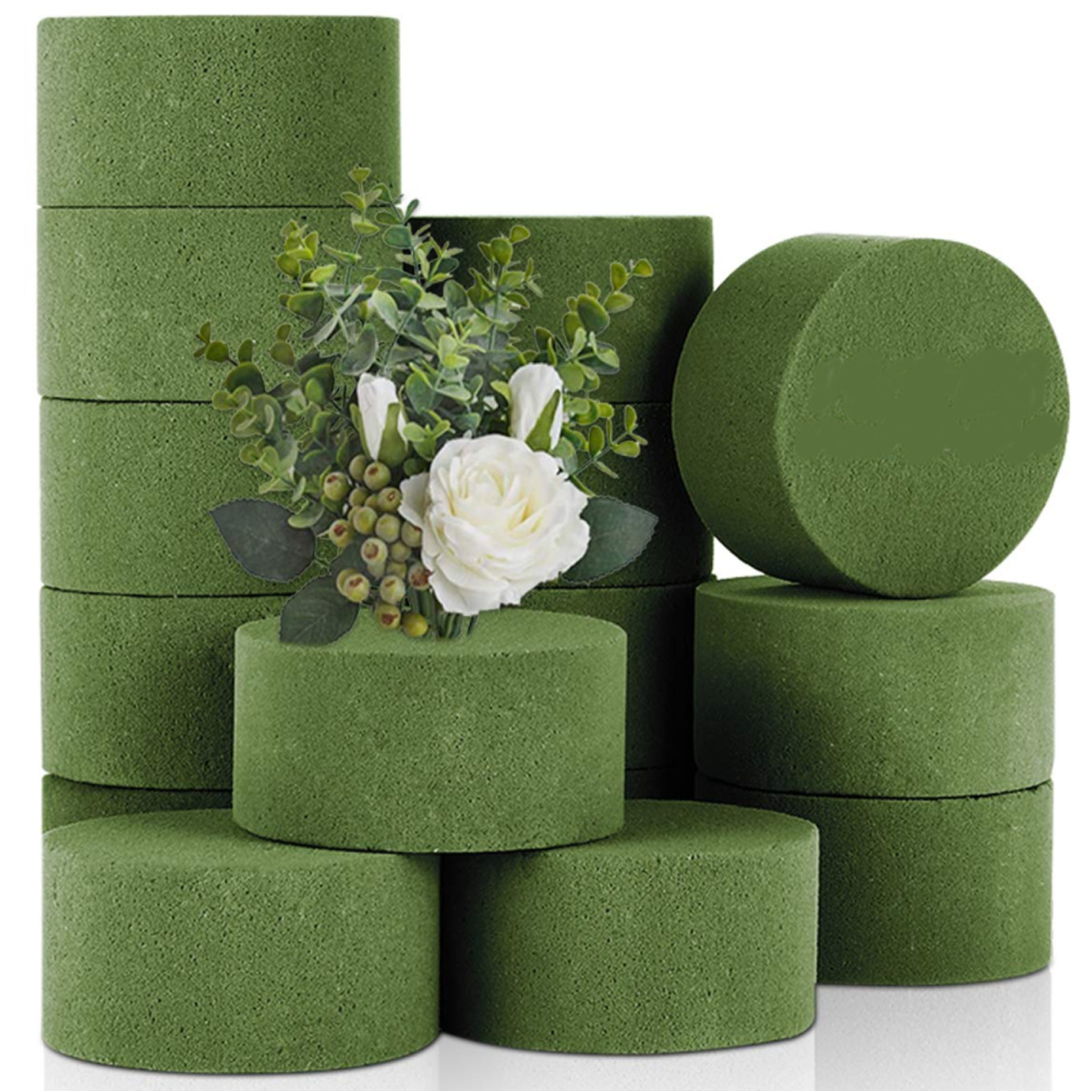 Picture of New Year Bucket Flower Mud Wholesale Round Flower Mud Flower Pot Flower Mud Dried Flower Mud Wedding Car Sucker Base Flower Mud Material
