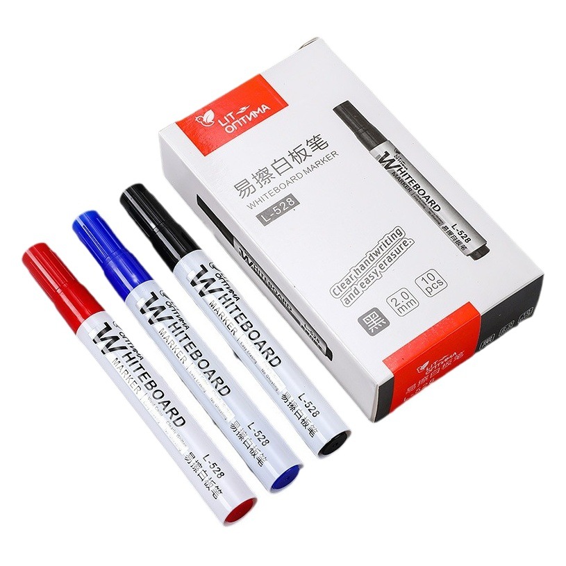 Water-based whiteboard pen erasable large capacity black red blue easy to erase marker pen boxed big head office writing pen wholesale