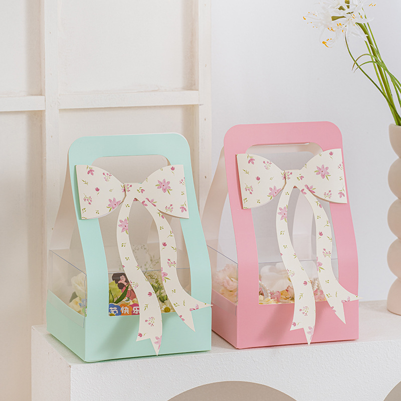 Teacher's Day Bow Paper Cup Cake Box Portable Box Packing Box Teacher, You 've worked hard to bake the box