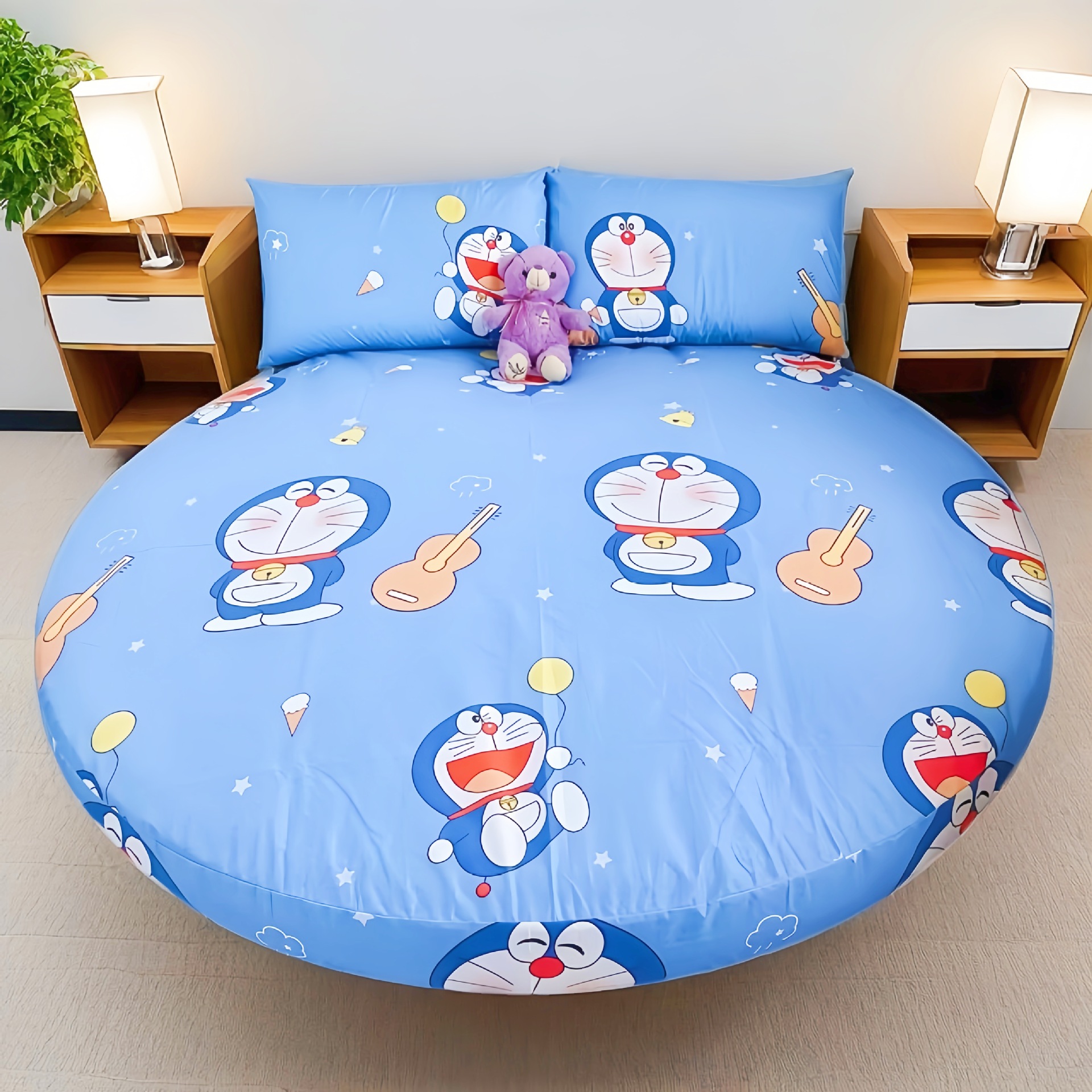 Picture of Cross-border Amazon Shrimp Hotel Round Waterproof Round Bed Cover Four-piece Bed Cover Simmons Mattress Cover Dust-proof