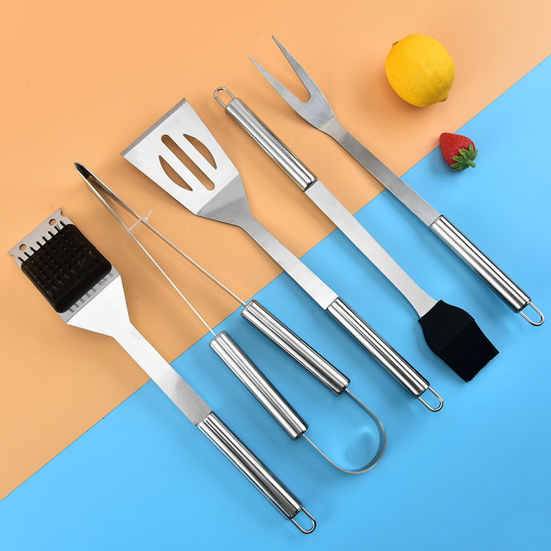Picture of Baking tool suit BBQ barbecue tool multi-functional outdoor combination fork shovel clip BBQ stainless steel suit