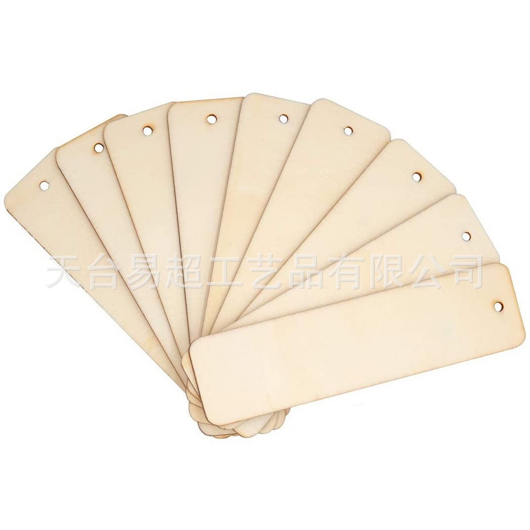 Picture of Wooden DIY Blank Signage Kidsren's Painted Creative Engraving Bookmark Wishing Sign Wooden Crafts Hanging Sign