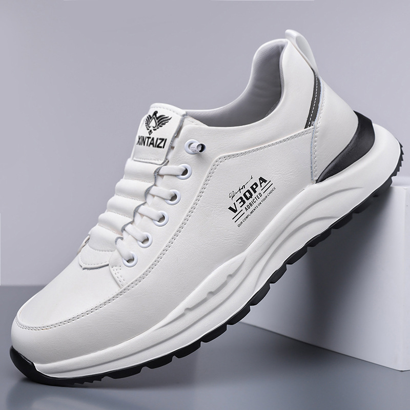 Cross-Border Men's Summer New Versatile Trendy Slip-On Height-Increasing Shoes Non-Slip Sports Shoes Men's Casual Leather Shoes