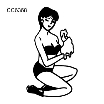Picture of Cross-border supply waterproof dark tattoo stickers bad girl tattoo stickers fun hand-painted lines black and white tattoo