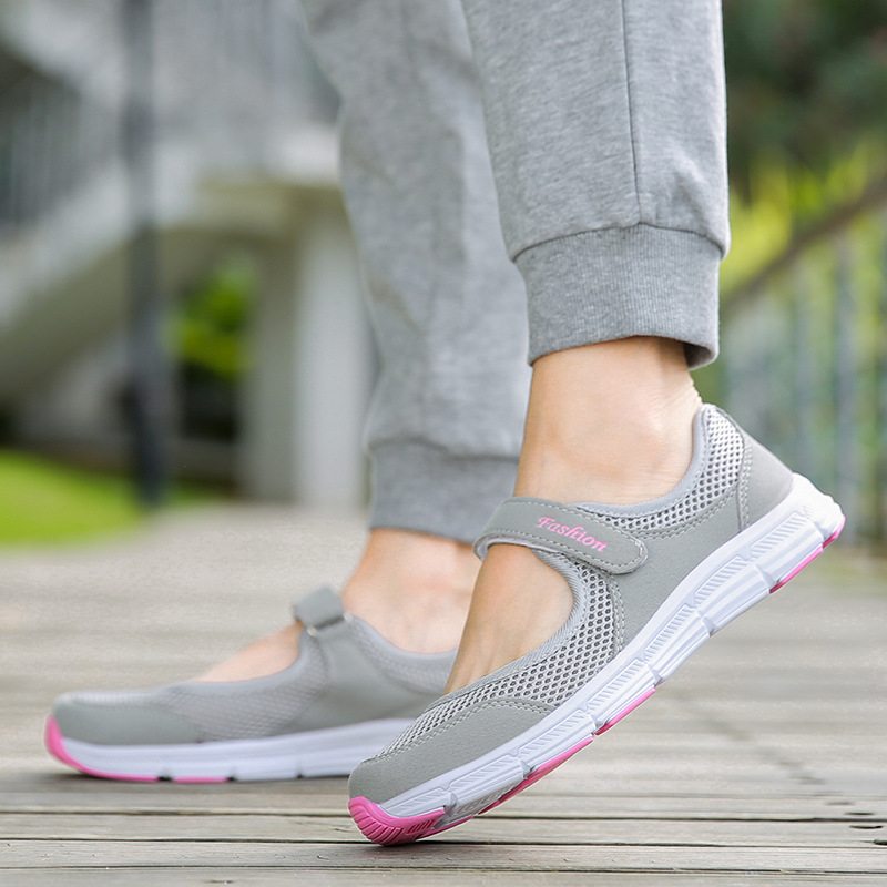 sandals766 Cross-border Women's Shoes Mother Shoes Breathable Soft Bottom Flat Shoes for the Elderly Women's Single-layer Shoes Comfortable Walking Shoes