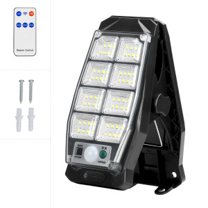 Picture of Solar Clip Lamp Outdoor Courtyard Lamp Fence Lamp Household Waterproof Wall Lamp Human Body Sensor Super Bright Lighting Street Lamp
