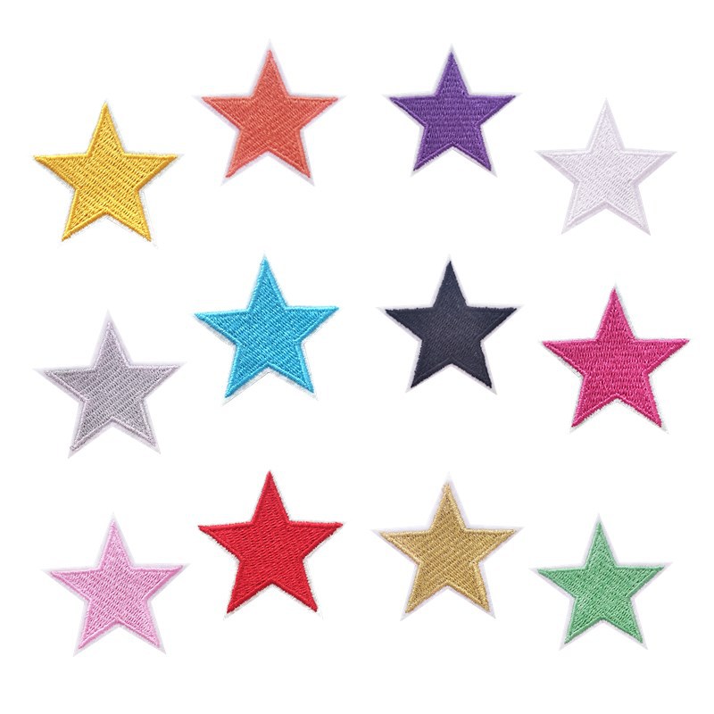Factory five-pointed star badge cloth stickers clothing accessories clothing accessories embroidery cloth stickers clothes hole spot wholesale
