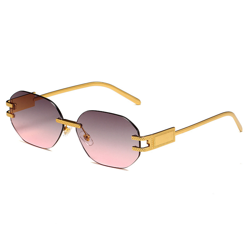 Picture of Cross-Border New Ins Style Frameless Cut-Edge Sunglasses Polygonal Fashion Internet Celebrity Sunglasses Women's Trendy Street Style Sunglasses