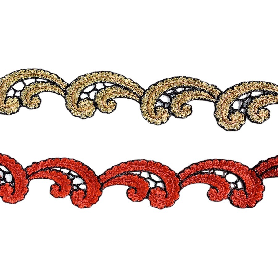 New Chinese-style Lace Sticklish Beauty Feeling Leaf Clothing All-match Embroidery Fine Thread Machine Embroidery Flower Bar Code Lace