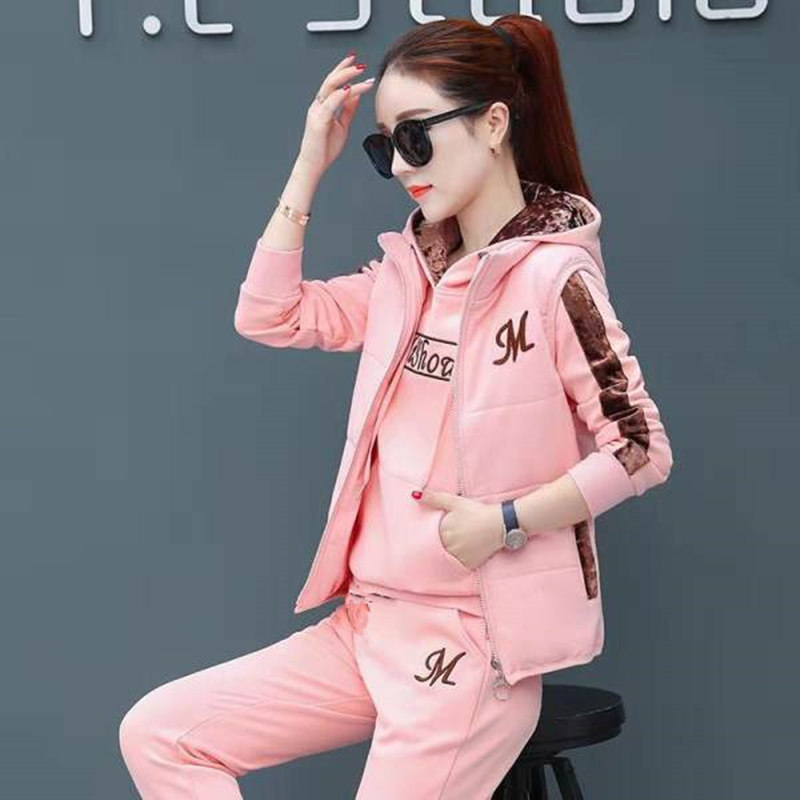 Picture of Velvet Thickeneded Sportswear for Women Autumn and Winter 2025 New Large Size Casual Three-Piece Winter Fashion Sweatshirt