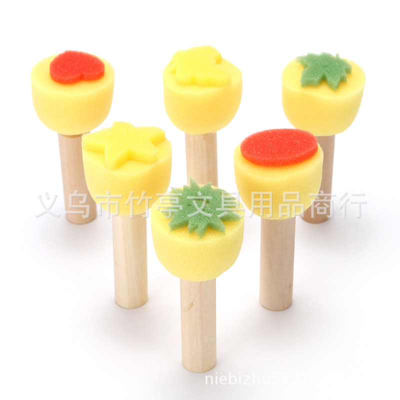 Picture of Children's painting graffiti seal painting sponge brush DIY sponge seal 6 piece set