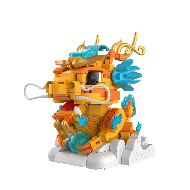 Picture of Jiaqi 2025 Xianglong JK5137 Mountain and Sea Sutra God Beast Gift Box Chinese Style Lion Dance Rui Beast Assembled Toy Gift