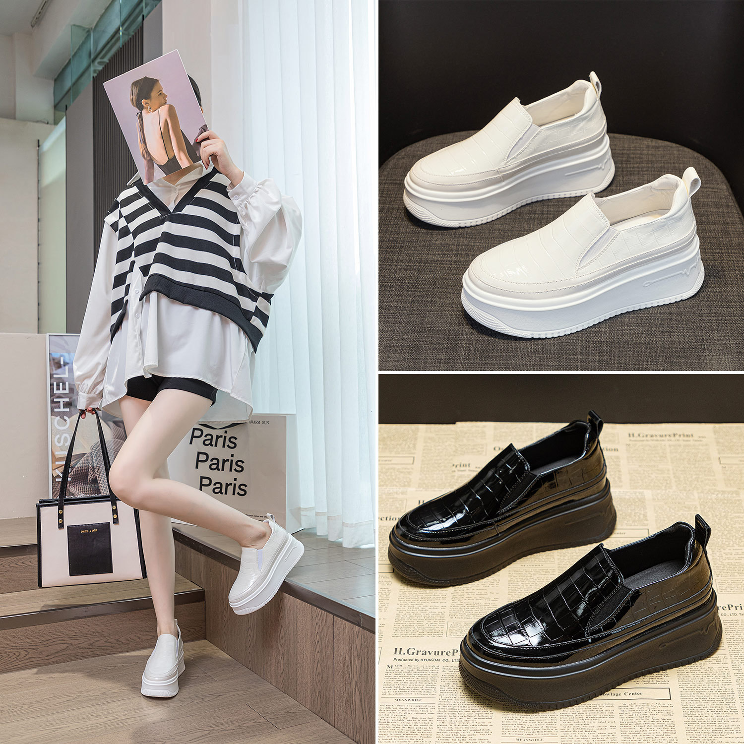 Small Leather Shoes Women's Thick-soled Loafers 2025 New Spring and Autumn Hot Style Single-layer Shoes Slip-on Casual Style All-match Single-layer Shoes