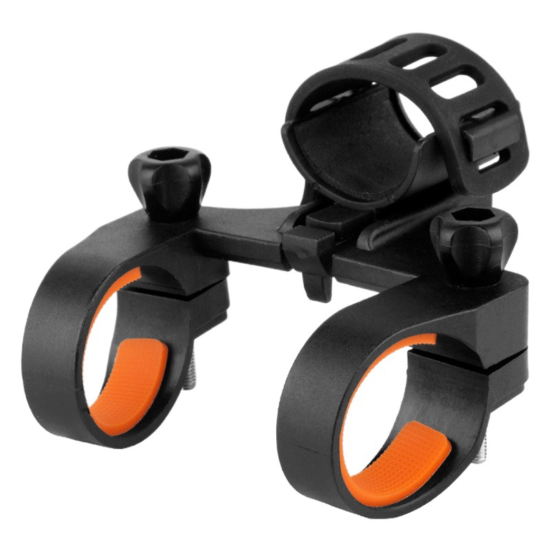 Bicycle flashlight headlight quick release lamp holder tool-free installation front handle Center lamp clip double hole stable bracket