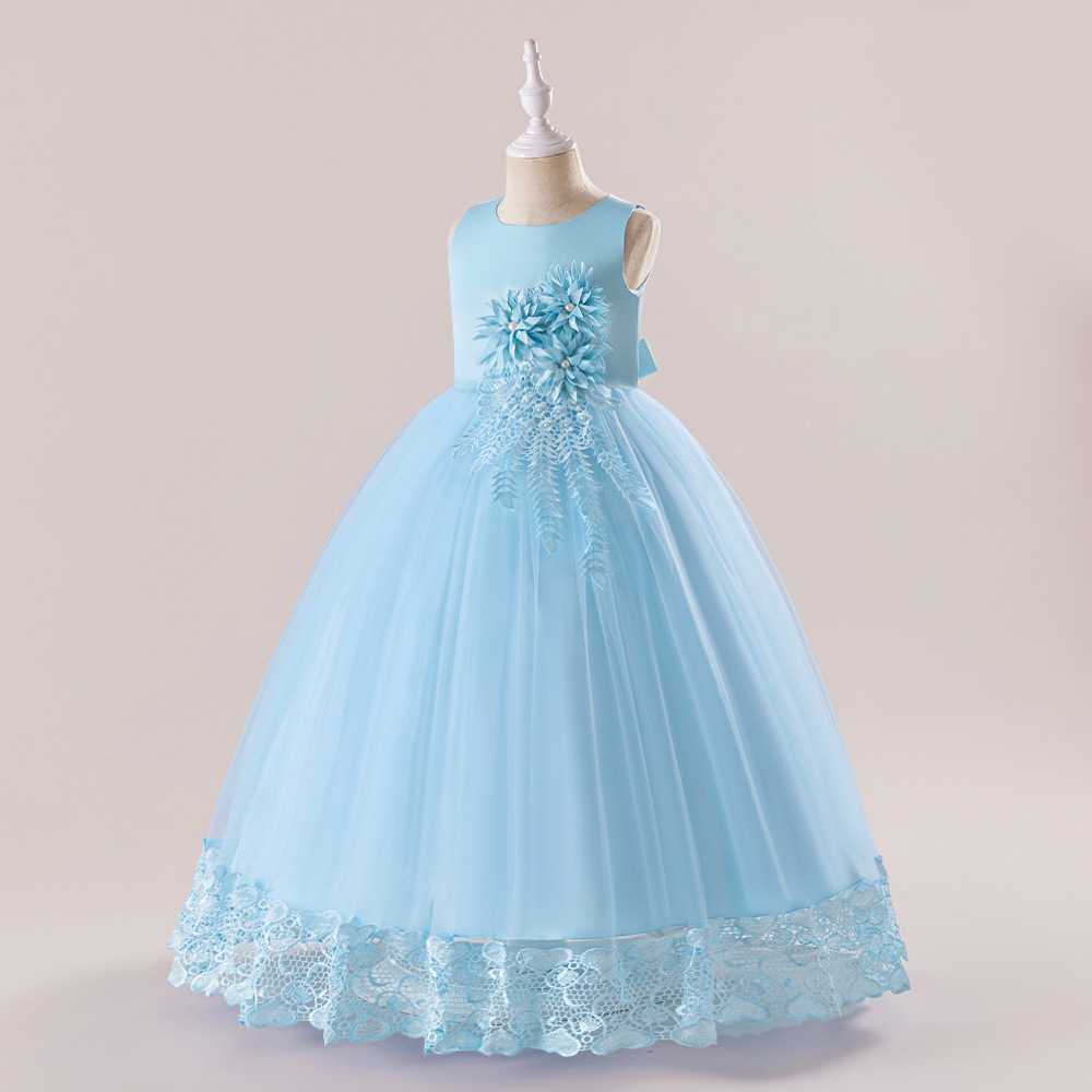 Picture of European and American New Children's Dress Long Flower Show Dress Princess Dress Flower Girls Dress Wedding Dress