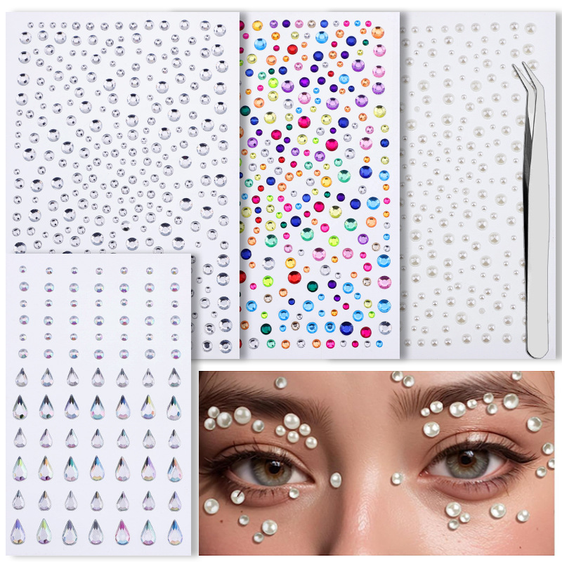 Picture of Cross-Border Popular Combination Baby's Breath 325 Pieces 3.4.5.6mm Self-Matched 4 Face Diamond Stickers Makeup