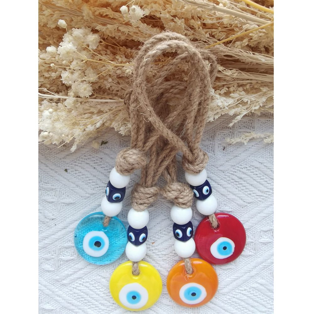 Picture of Custom twine hand-woven Turkish devil's eye pendant blue eye pendant car interior pendant wall ornaments