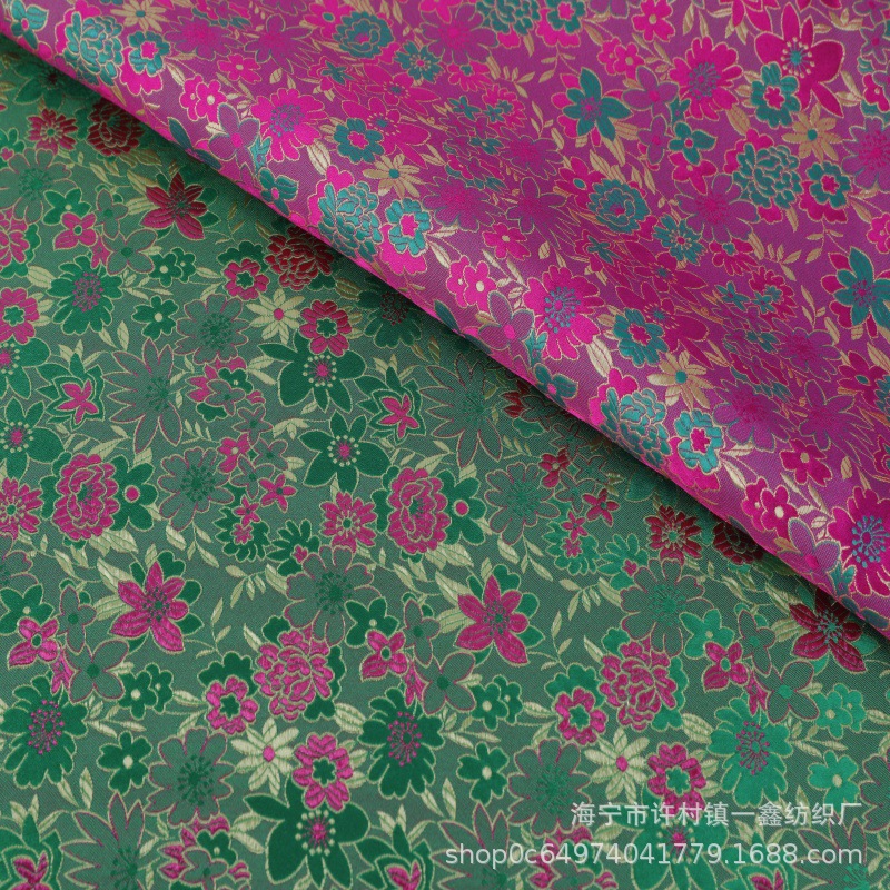 Ethnic Floral Brocade Jacquard Fabric Tang Suit Hanfu Minority Clothing Handmade DIY Processing Price