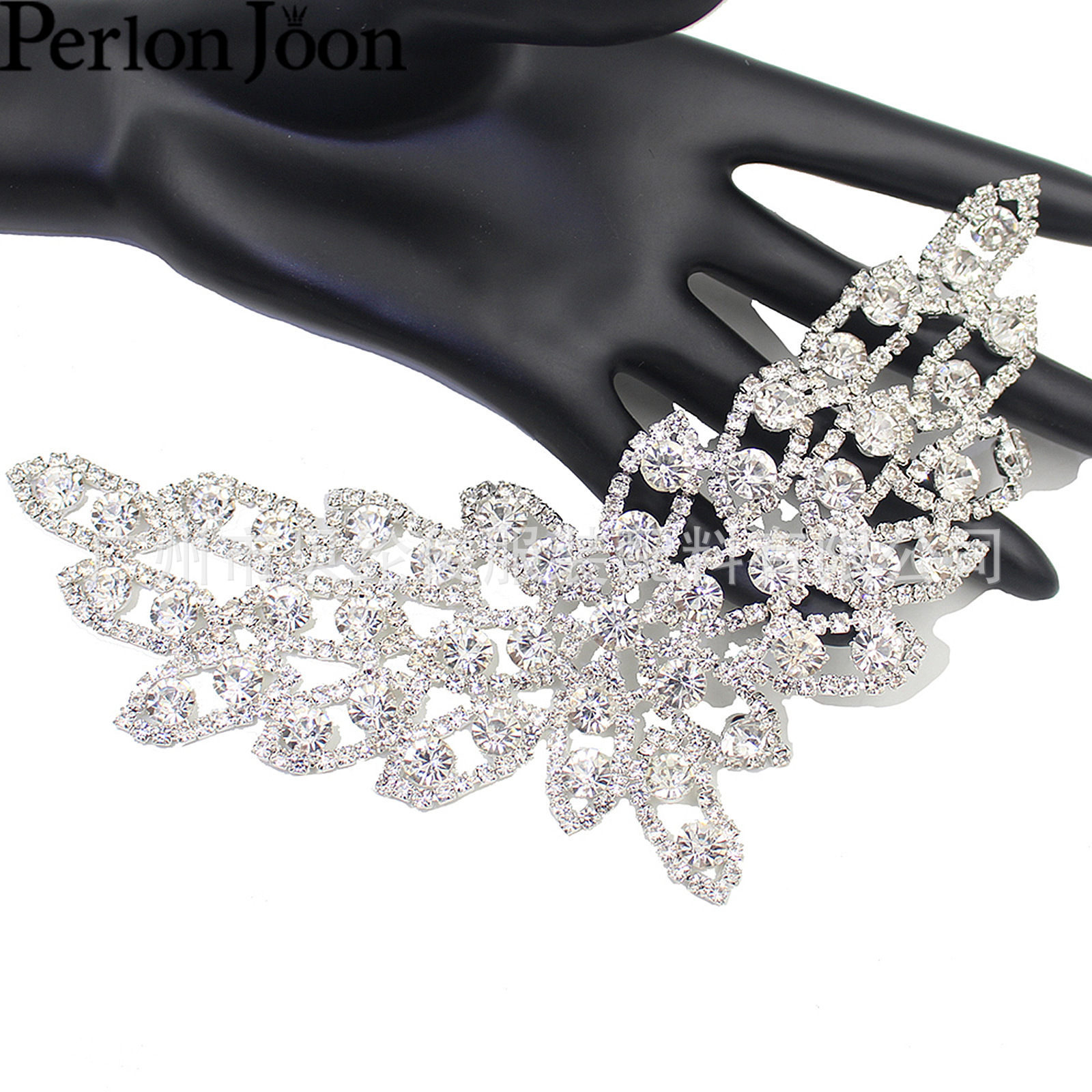 Heavy Industry Golden silver Rhinestone Wedding Dress Accessories Leaf Shaped Collar Decorative Round Neck Dress Garment Accessories