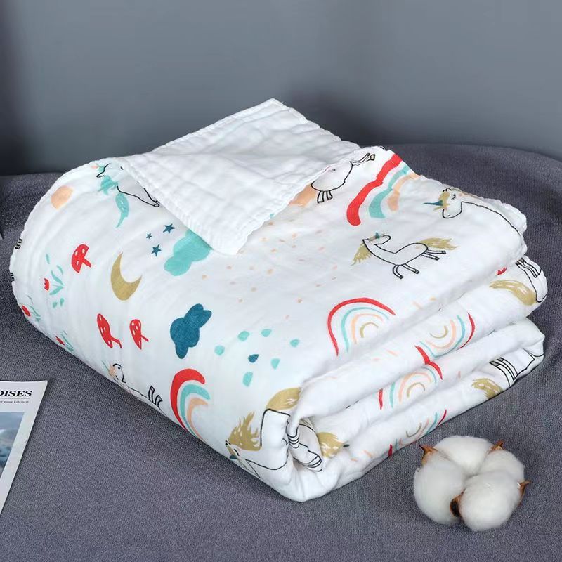 Picture of Straight edge 6 layer cotton yarn high density bath towel baby towel quilt baby blanket newborn quilt bath towel soft factory