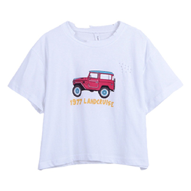 Korean Children's Wear Boys and Girls Cotton Printed T-shirt 2023 Summer New Korean Style Girl's Mid-length Short-sleeved Dress Trendy