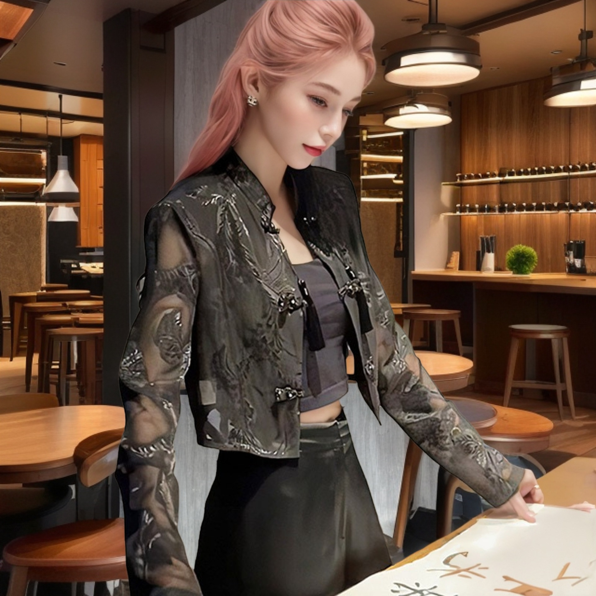 Picture of Cross-border 2024 New Sunscreen Shirt New Chinese Style National Style Women's Summer Casual All-match Slim-fit Top for Foreign Trade