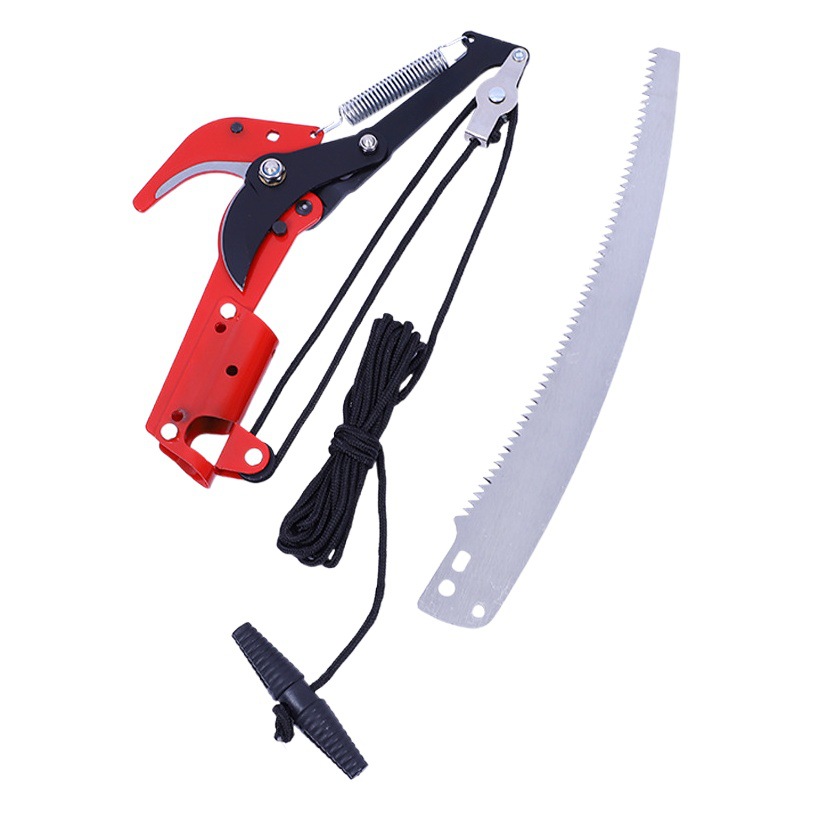 Double-wheel high-altitude scissors retractable high-altitude pruning scissors Fruit tree pruning shears tree pruning lengthened garden large pruning saw