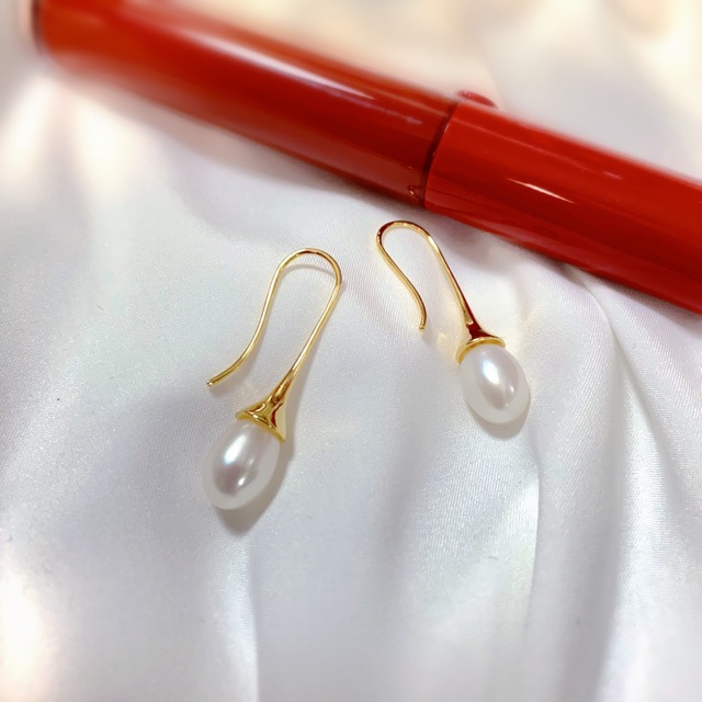 Picture of European and American fashion super beautiful natural freshwater pearls real pearl earrings exquisite elegant goddess all-match