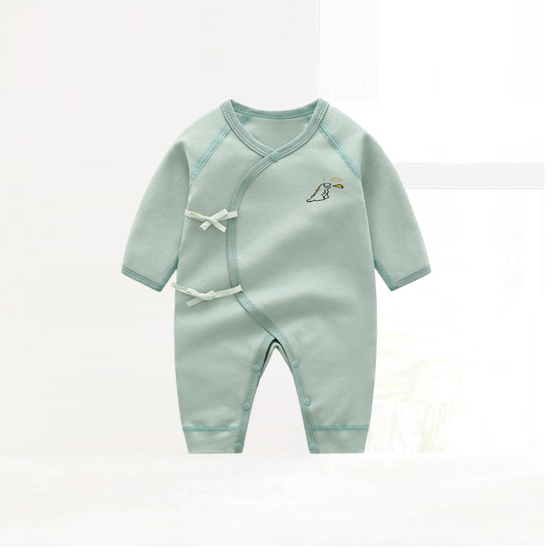 Picture of Autumn New Newborn Jumpsuit, Spring and Autum Baby Clothes, Double-Sided Pure Cotton Infant and Toddler Boneless Long-Sleeved Rompers