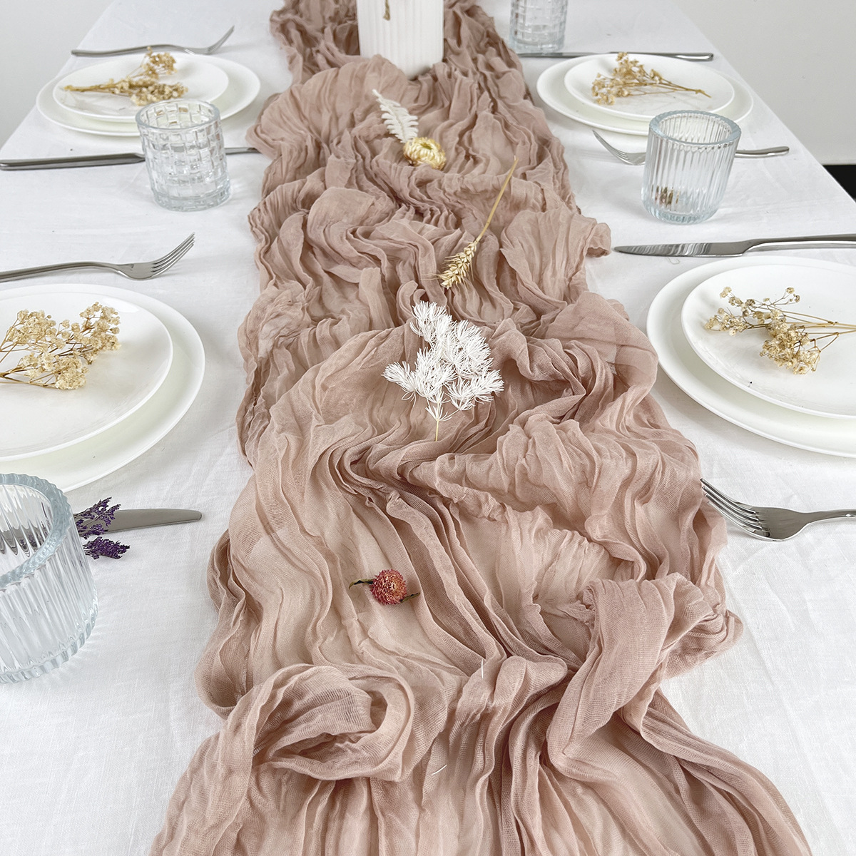 Picture of Wrinkle Cloth Table Flag Birthday Party Wrinkle Cloth Decorations Wedding Bari Twist Wrinkle