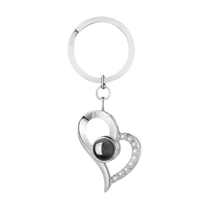 Picture of Tiktok same style hot sale S925 silver necklace 100 languages pendant keychain I love you projection not fade female