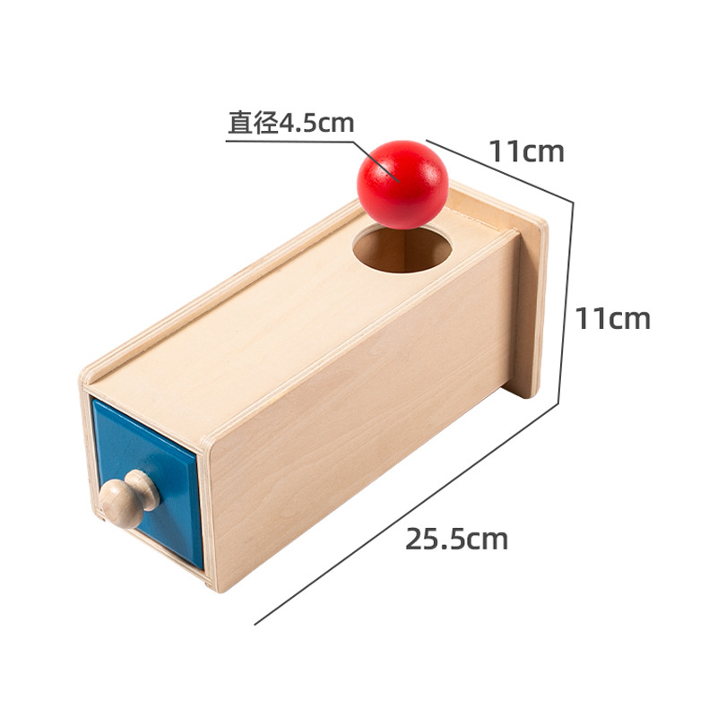 Picture of Montessori Toys 0-3 Wooden Drawer Box Kindergarten Textile Drum Target Box Montessori Early Education Educational Toys